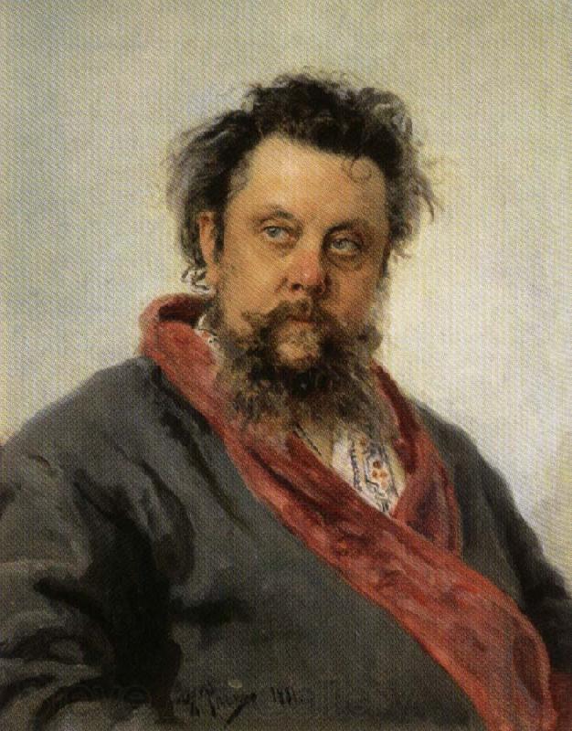 Ilya Repin Portrait of Modest Mussorgsky Norge oil painting art